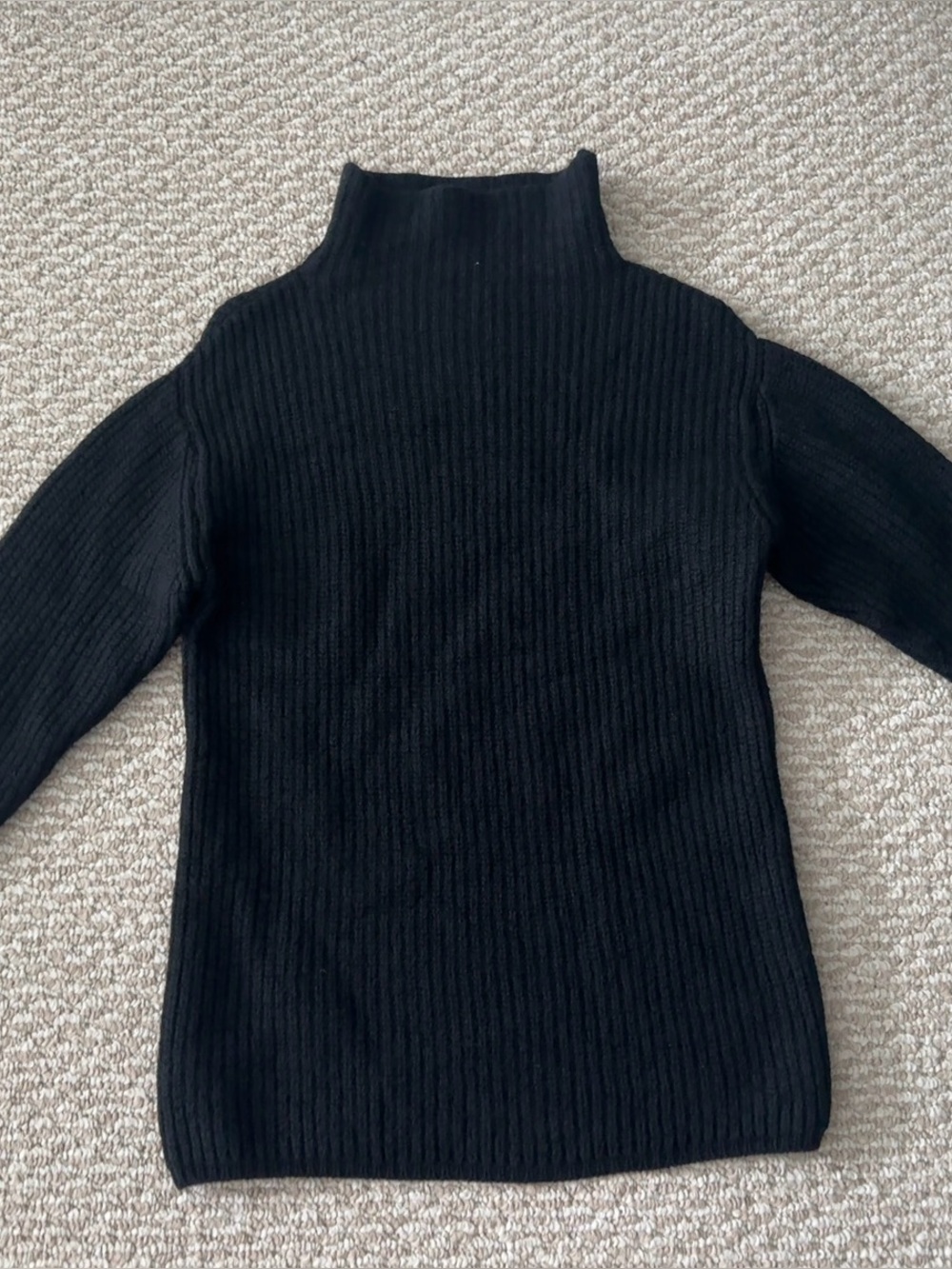 Aritzia Wilfred Black Ribbed Mock Neck Sweater Tunic (Read Description)